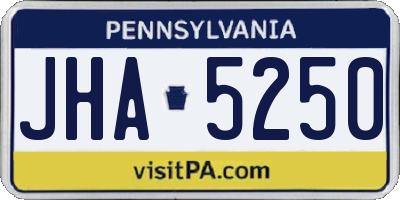 PA license plate JHA5250