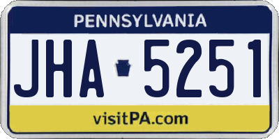 PA license plate JHA5251