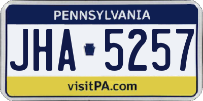 PA license plate JHA5257