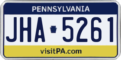 PA license plate JHA5261