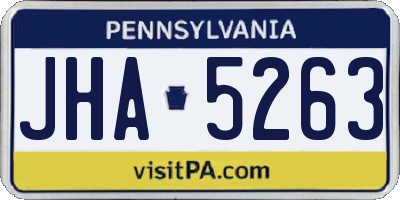 PA license plate JHA5263
