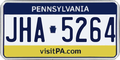 PA license plate JHA5264