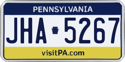 PA license plate JHA5267