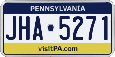 PA license plate JHA5271