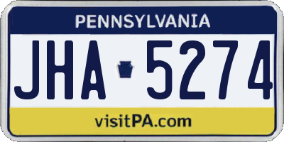 PA license plate JHA5274