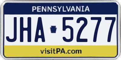 PA license plate JHA5277