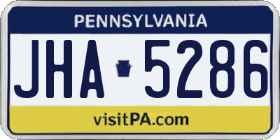 PA license plate JHA5286