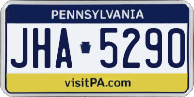 PA license plate JHA5290