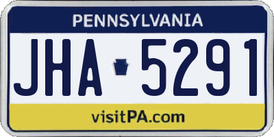 PA license plate JHA5291