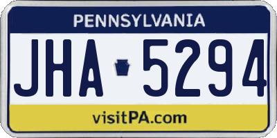 PA license plate JHA5294