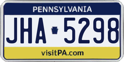 PA license plate JHA5298