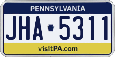 PA license plate JHA5311