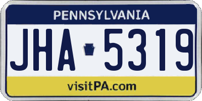 PA license plate JHA5319