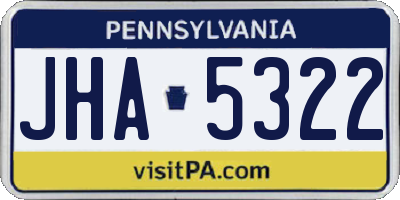 PA license plate JHA5322