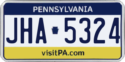 PA license plate JHA5324