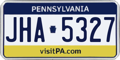 PA license plate JHA5327