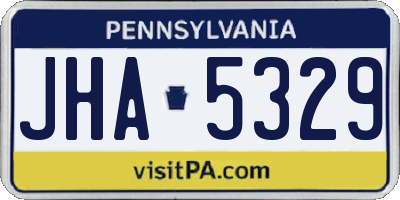 PA license plate JHA5329