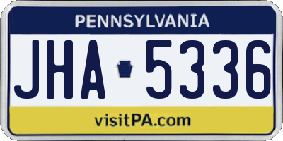 PA license plate JHA5336