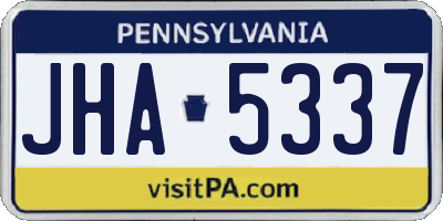 PA license plate JHA5337