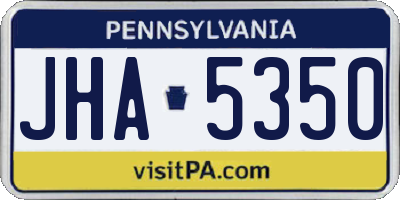 PA license plate JHA5350