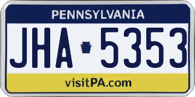 PA license plate JHA5353
