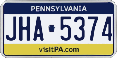 PA license plate JHA5374