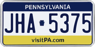 PA license plate JHA5375