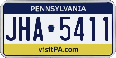 PA license plate JHA5411