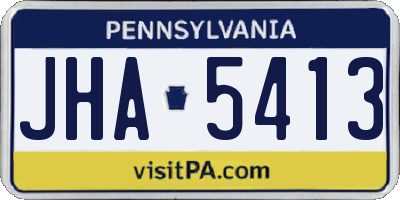 PA license plate JHA5413