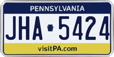 PA license plate JHA5424