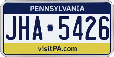 PA license plate JHA5426