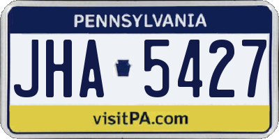 PA license plate JHA5427