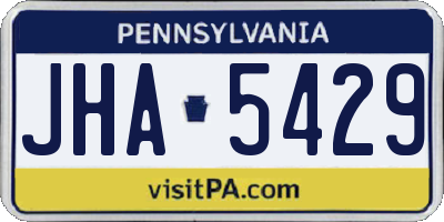 PA license plate JHA5429