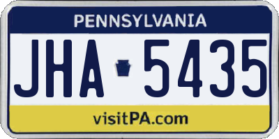 PA license plate JHA5435