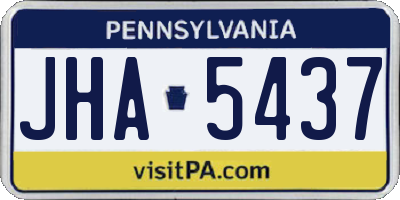 PA license plate JHA5437