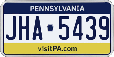PA license plate JHA5439
