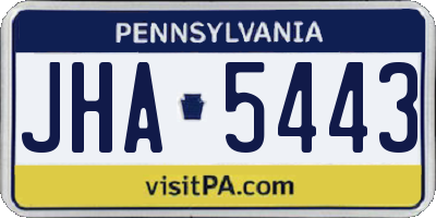 PA license plate JHA5443