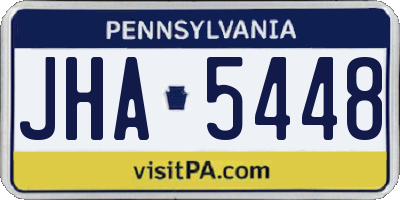 PA license plate JHA5448