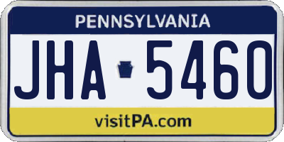PA license plate JHA5460
