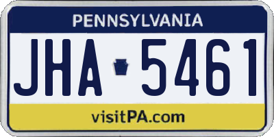 PA license plate JHA5461