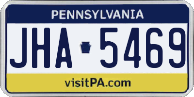 PA license plate JHA5469