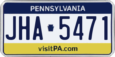 PA license plate JHA5471