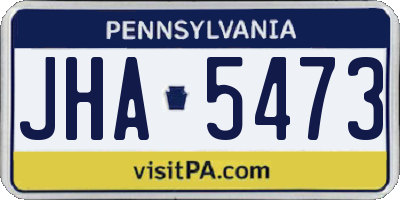 PA license plate JHA5473