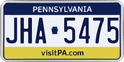 PA license plate JHA5475