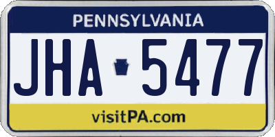 PA license plate JHA5477