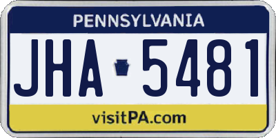 PA license plate JHA5481