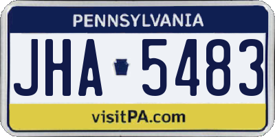 PA license plate JHA5483