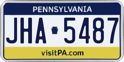 PA license plate JHA5487