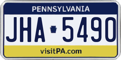 PA license plate JHA5490