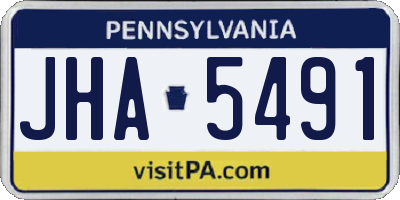 PA license plate JHA5491